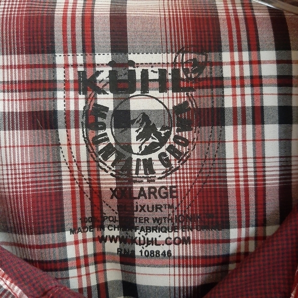 Kuhl Shirt Men's XXL Maroon Eluxur Button Up Gorpcore Camping Hiking Performance - Picture 4 of 6